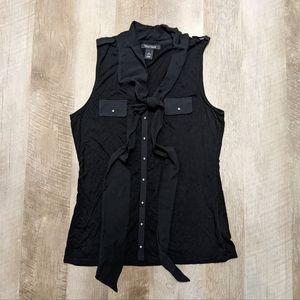 White House Black Market Black Sleeveless Top Size Medium